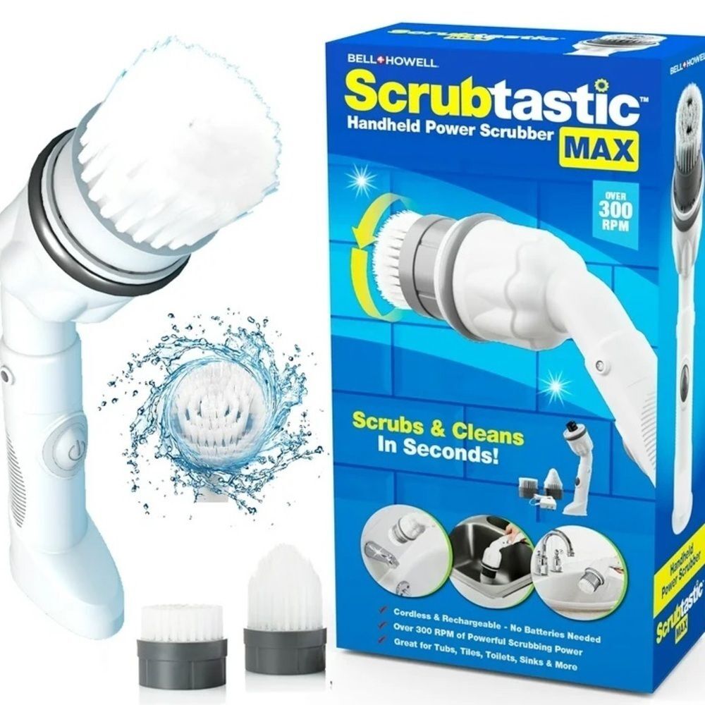 Bell + Howell Scrubtastic Max Spin Scrubber Cordless Electric Cleaner NIB